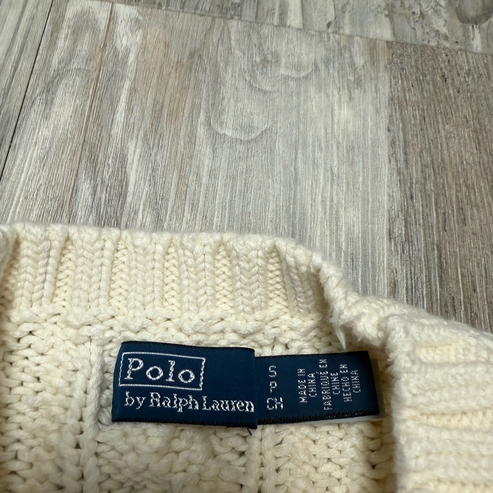 Ralph Lauren Aran-Knit Flag Cotton Sweater - Picture 6 of 8
